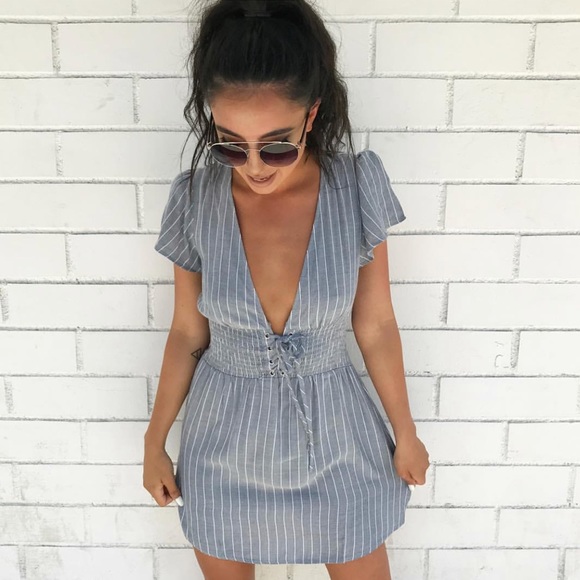 Lulus Dresses & Skirts - 🆕 Stripe Lace Up Dress